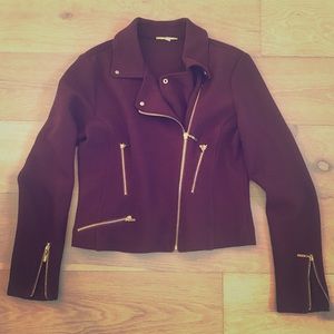 NWOT M Maroon & Gold Gianni Bini Moto Jacket